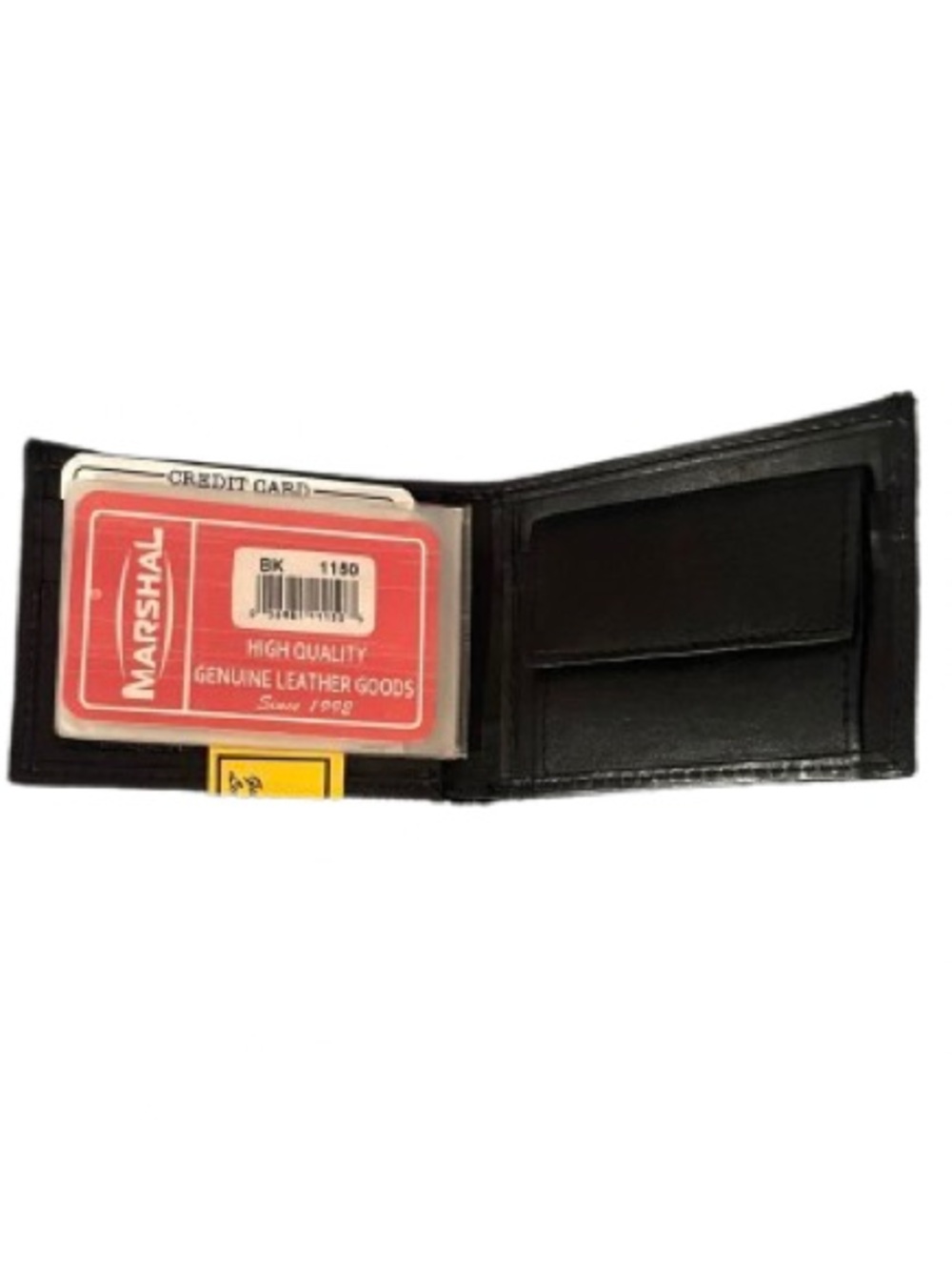 New Mens Marshal Black cowhide’ Leather Bi-Fold Wallet